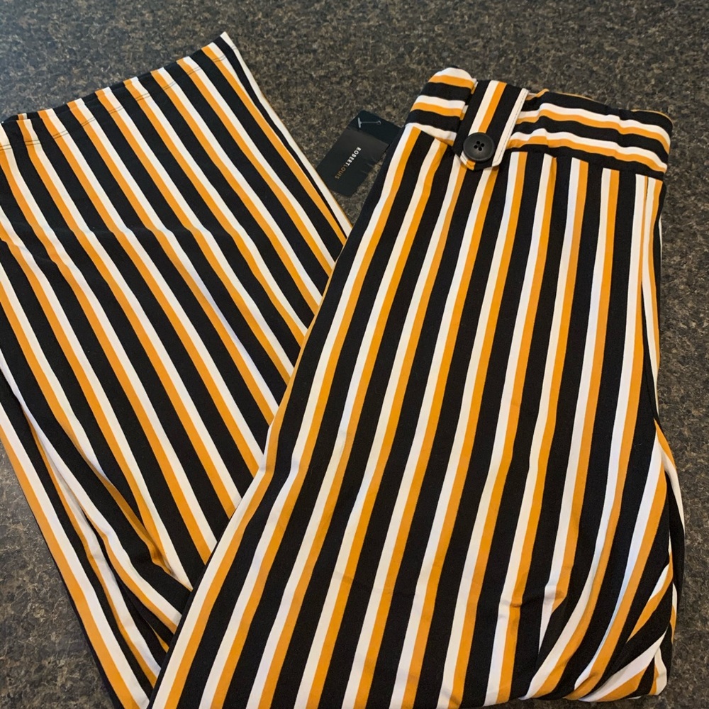 Striped wide leg pant